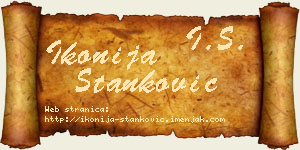 Ikonija Stanković vizit kartica